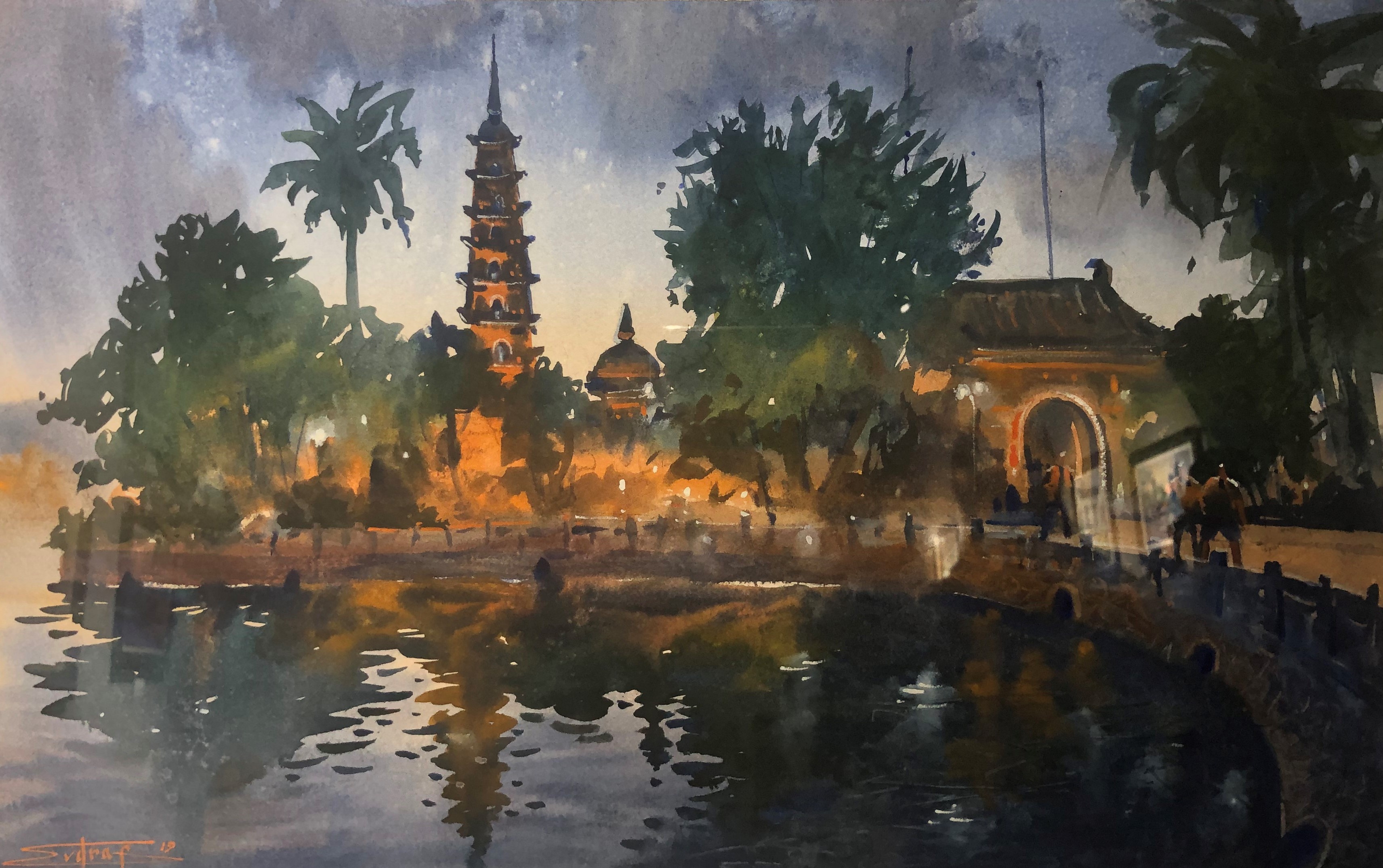 Ha Noi trong mat hoa si Nga anh 2