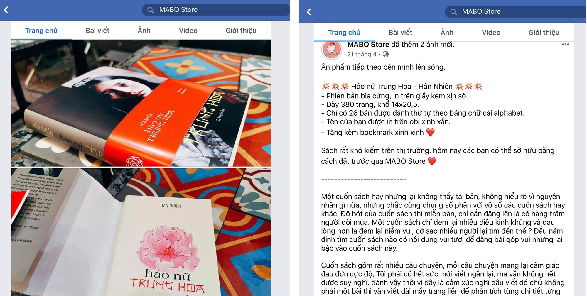 Fanpage ban sach lau anh 3