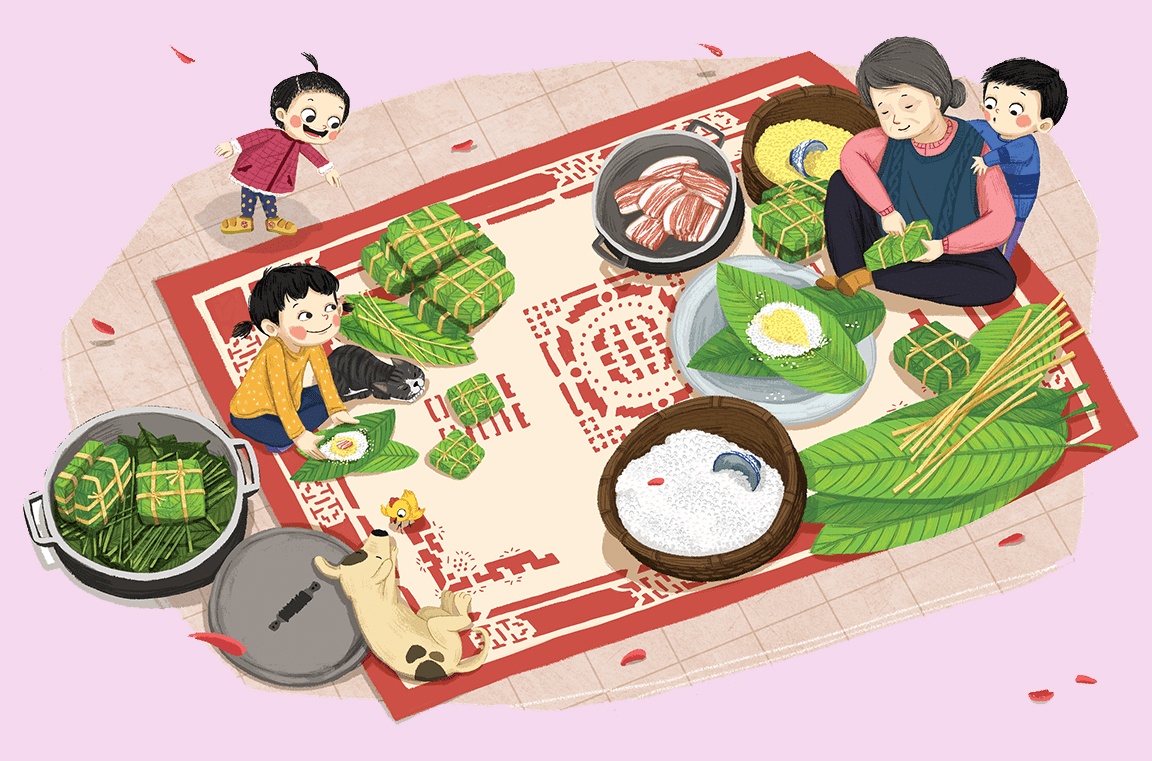 Con ba noi, con Tet hinh anh