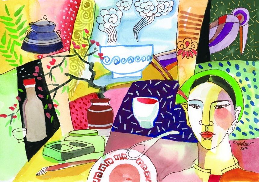 Trung bay tranh minh hoa sach Tet hinh anh