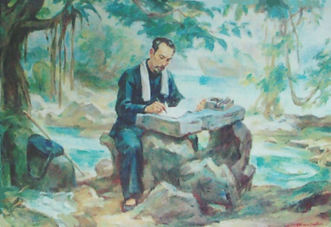 Chuyen Bac Ho va chu be chan trau o Pac Bo hinh anh