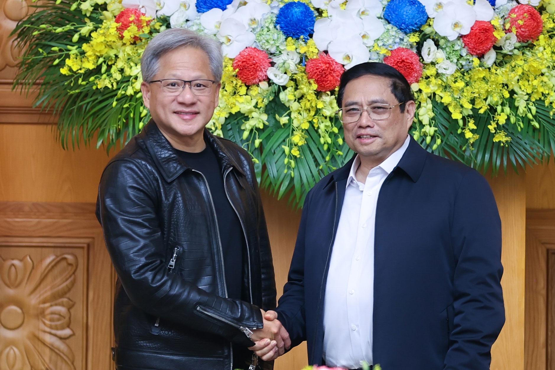 Thu tuong Pham Minh Chinh tiep Chu tich Tap doan Nvidia Jensen Huang hinh anh