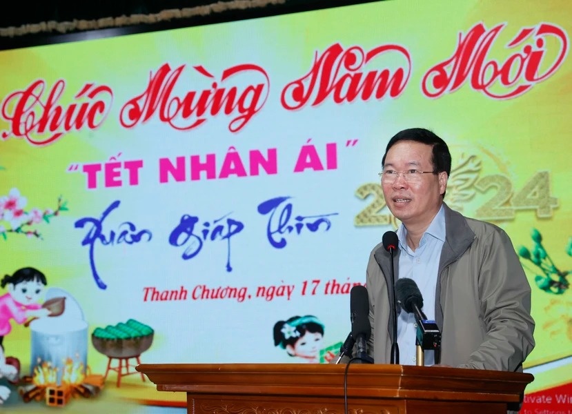 Chu tich nuoc du 'Tet nhan ai' Xuan Giap Thin nam 2024 tai Nghe An hinh anh