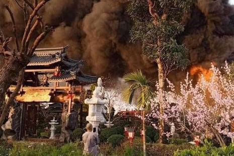 Vu hoa hoan o chua Phat Quang duoc xac dinh ban dau la do chap dien hinh anh