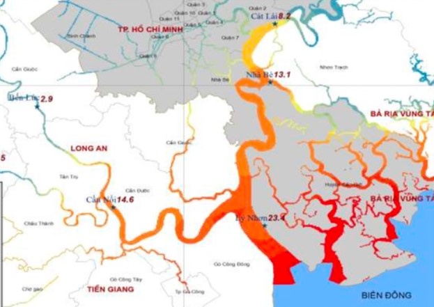 Xam nhap man tren song Sai Gon co the vao sau hon 70 km hinh anh