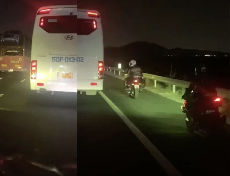 Xe phan khoi lon che bien so chay tren cao toc Dau Giay - Phan Thiet hinh anh