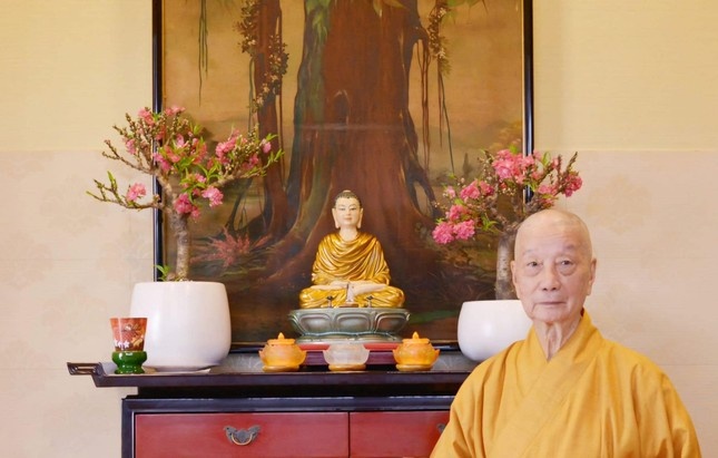 Duc Phap chu Thich Tri Quang thuyet phap dau nam vao mung 3 Tet hinh anh