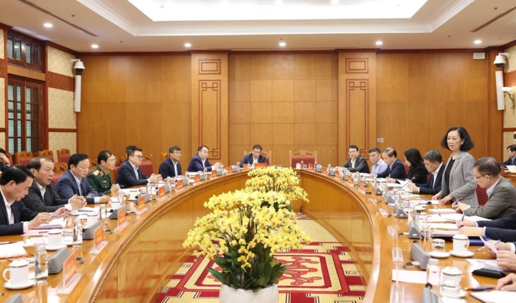 Thao luan ve du thao Ke hoach to chuc phuc vu Dai hoi XIV cua Dang hinh anh