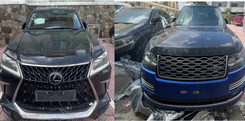 Ha gia thanh ly lo xe Lexus LX 570, Range Rover o Ha Tinh hinh anh