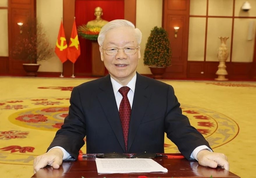 Tong Bi thu Nguyen Phu Trong gui thu mung nam moi Lao va Campuchia hinh anh