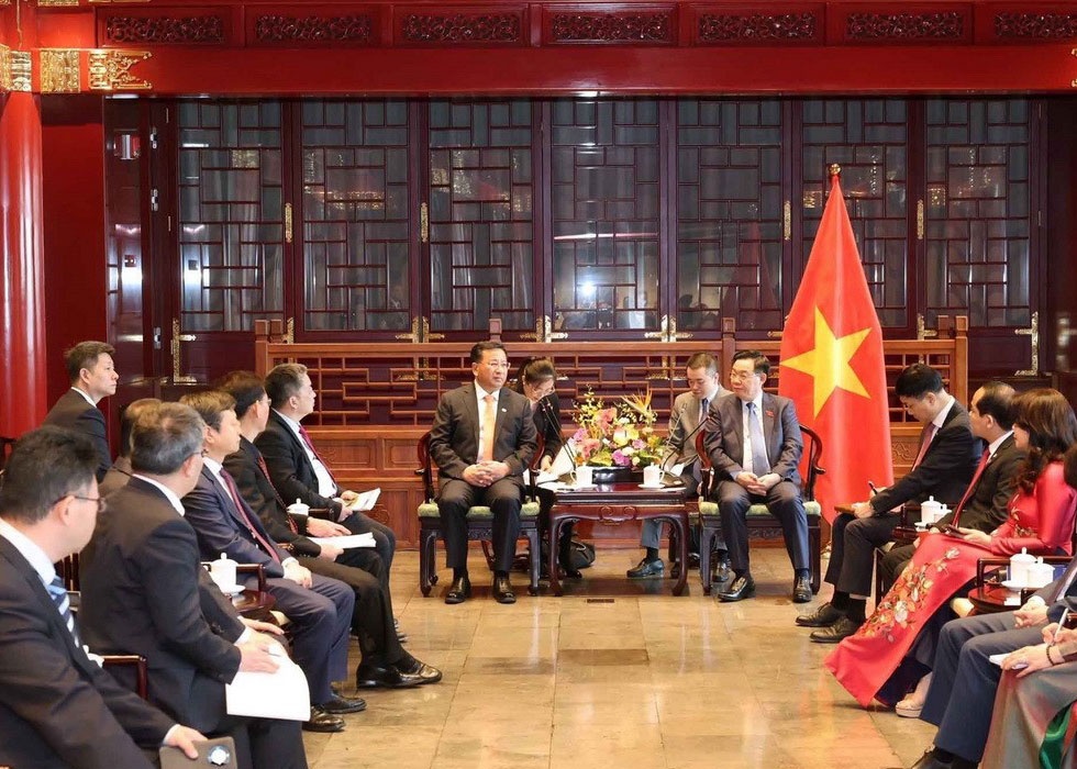 Chu tich Quoc hoi tiep lanh dao mot so tap doan hang dau Trung Quoc hinh anh