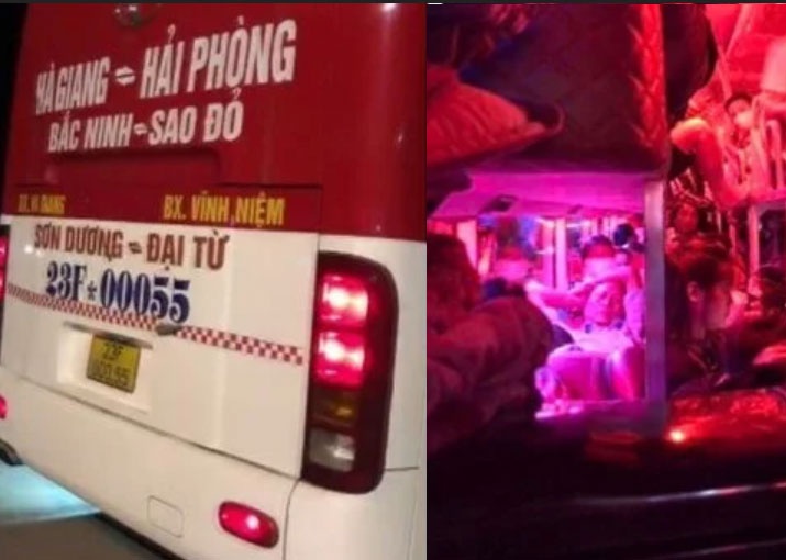 Xe khach 43 cho nhoi nhet 90 nguoi hinh anh