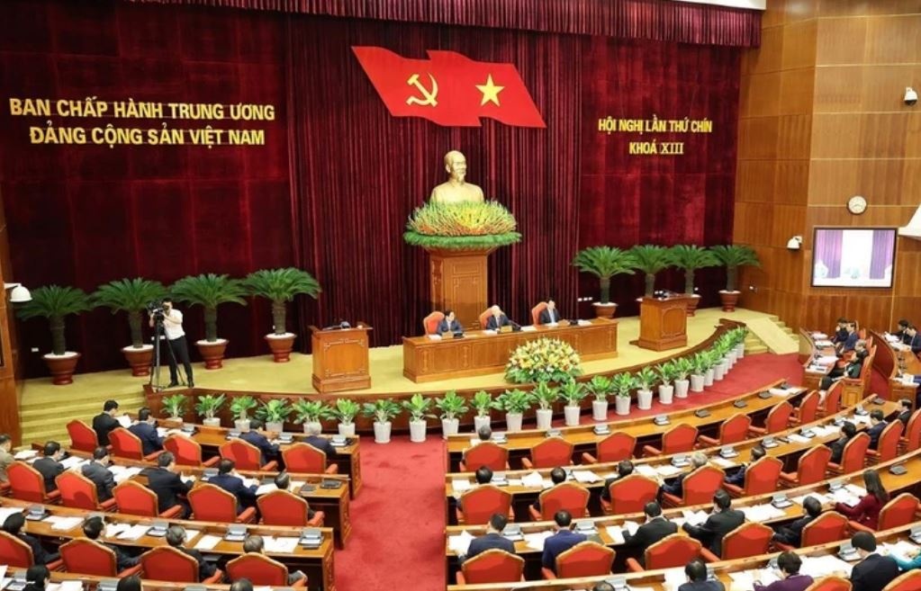 Ngay lam viec thu hai Hoi nghi Trung uong 9 khoa XIII hinh anh