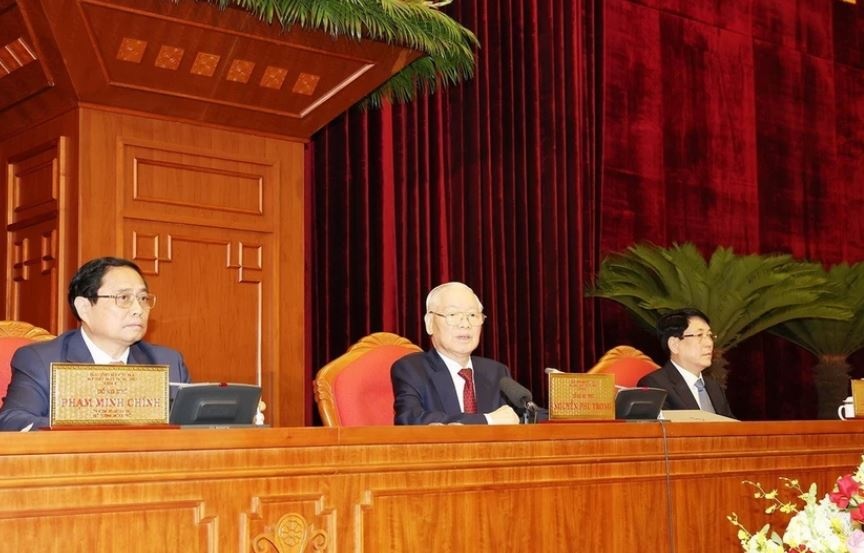 Tong bi thu Nguyen Phu Trong du Hoi nghi Trung uong lan 9 khoa XIII hinh anh