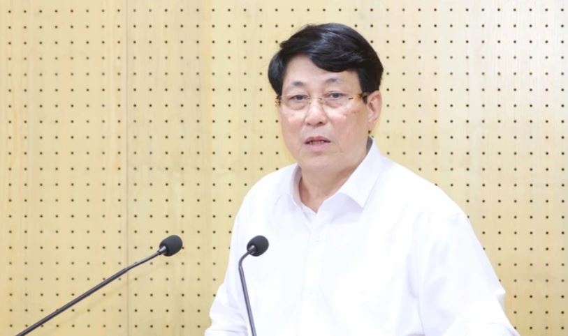 Thuong truc Ban Bi thu Luong Cuong lam viec voi Ban To chuc Trung uong hinh anh