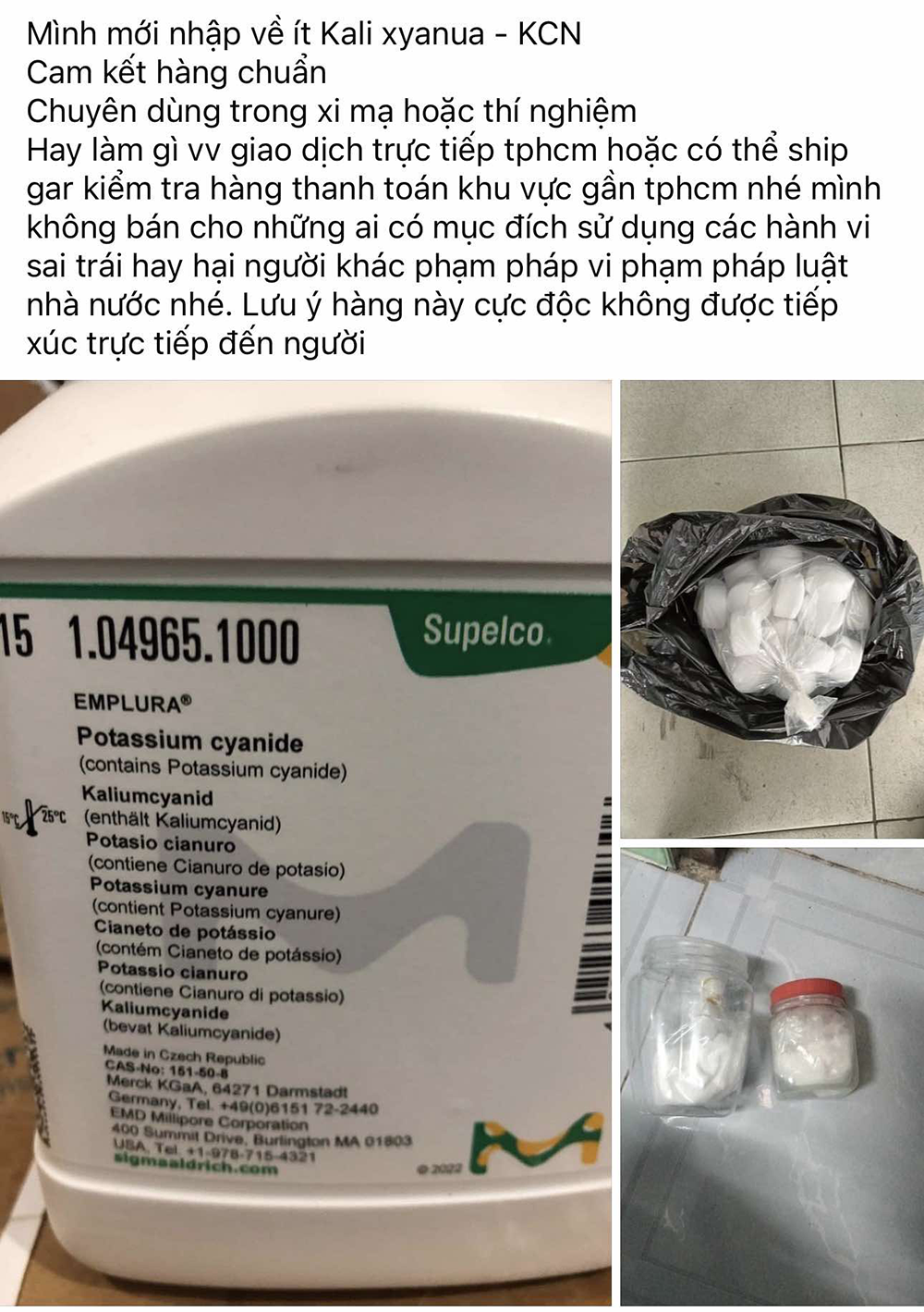 Dau doc xyanua Dong Nai anh 1