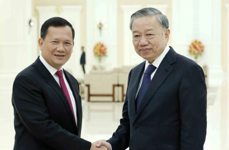 Chu tich nuoc To Lam hoi dam voi Thu tuong Campuchia Hun Manet hinh anh