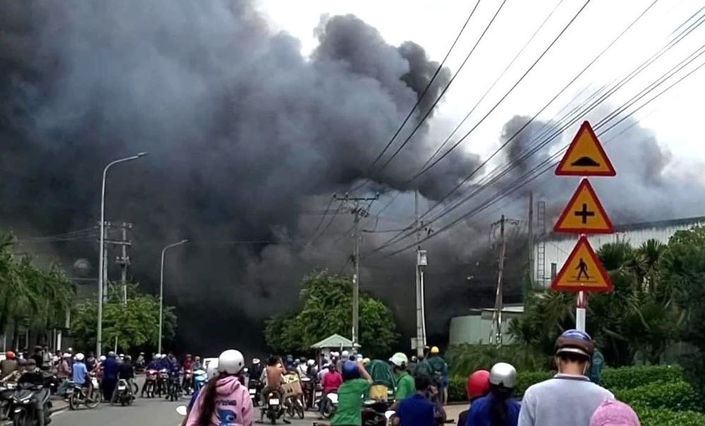 Chay lon xuong go rong 3.000 m2 o Binh Duong hinh anh