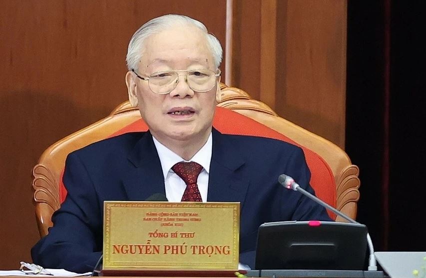 Bo Chinh tri trao Huan chuong Sao Vang tang Tong Bi thu hinh anh