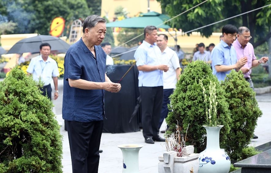 Chu tich nuoc kiem tra cong tac chuan bi cho Le tang Tong bi thu hinh anh