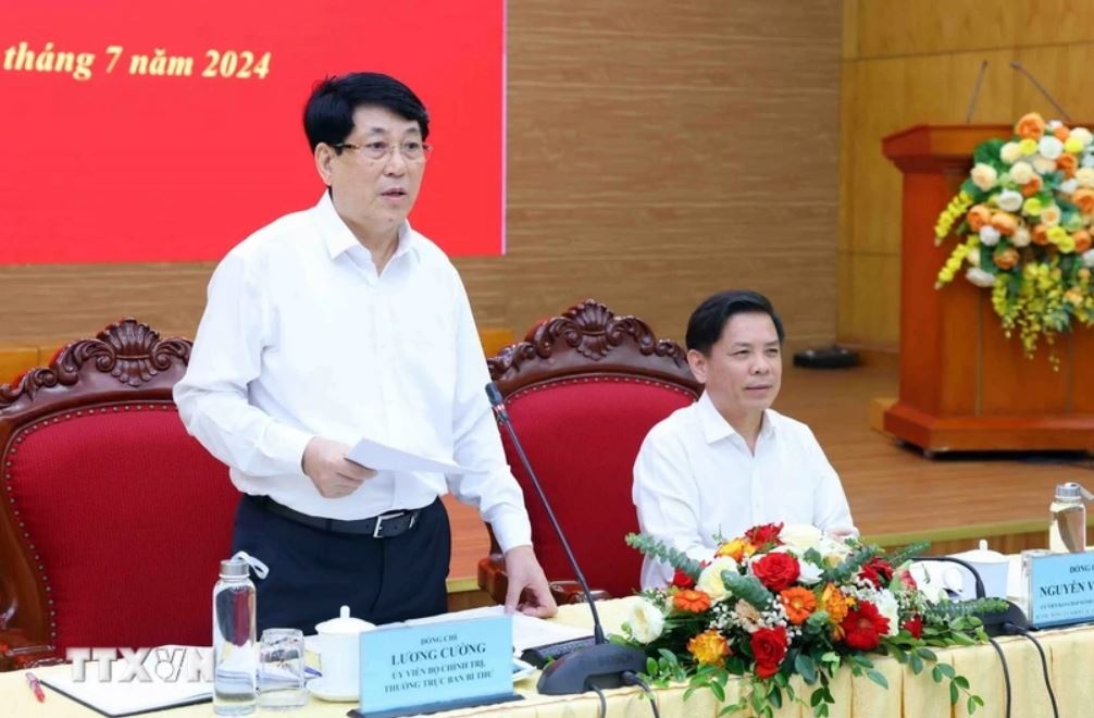 Thuong truc Ban Bi thu lam viec voi Dang uy Khoi cac co quan TW hinh anh