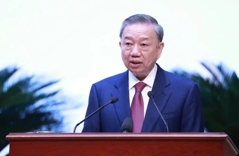 Tong Bi thu Lao chuc mung Tong Bi thu, Chu tich nuoc To Lam hinh anh