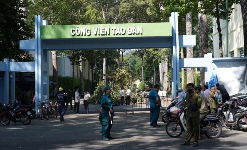 TP.HCM dung flycam kiem tra cay xanh sau tai nan o cong vien Tao Dan hinh anh