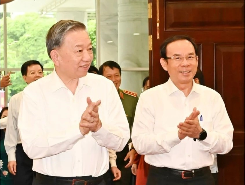 Tong Bi thu, Chu tich nuoc To Lam lam viec voi Thanh uy TP.HCM hinh anh