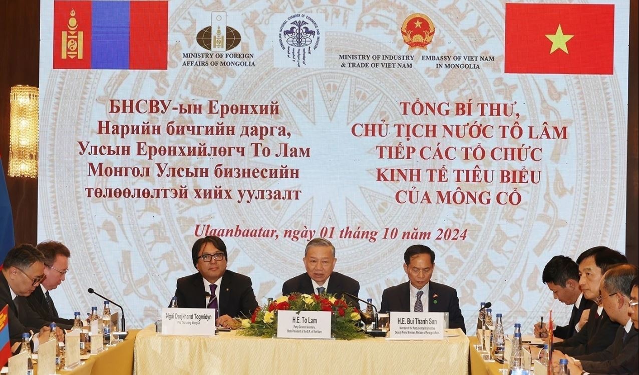 Tong Bi thu, Chu tich nuoc tiep cac to chuc kinh te tieu bieu Mong Co hinh anh