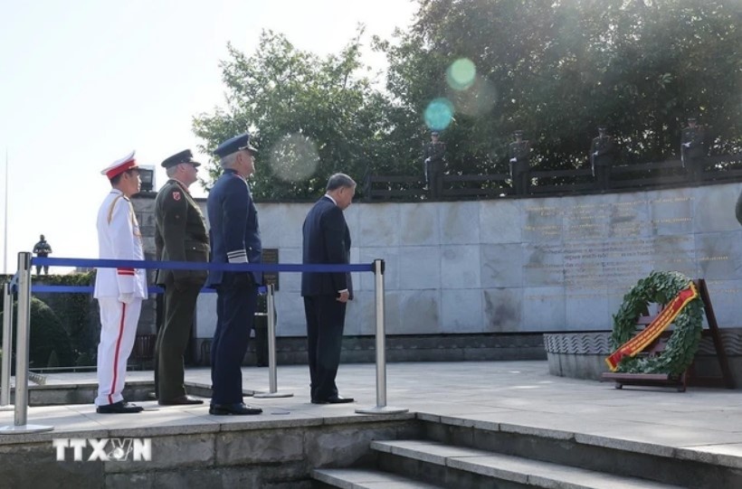 Tong Bi thu, Chu tich nuoc dat hoa tai Dai tuong niem Quoc gia Ireland hinh anh