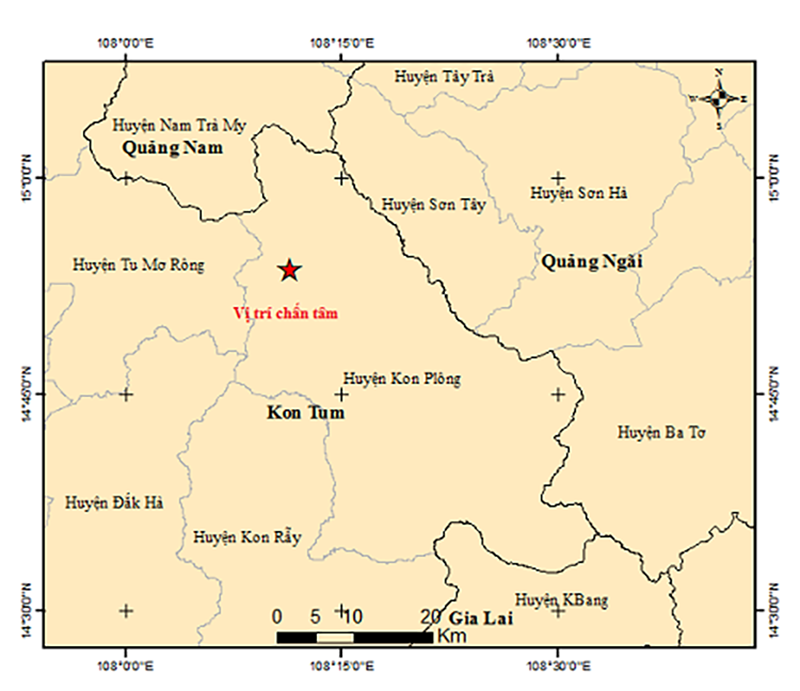 Lai xay ra dong dat 4,1 do richter o Kon Tum hinh anh