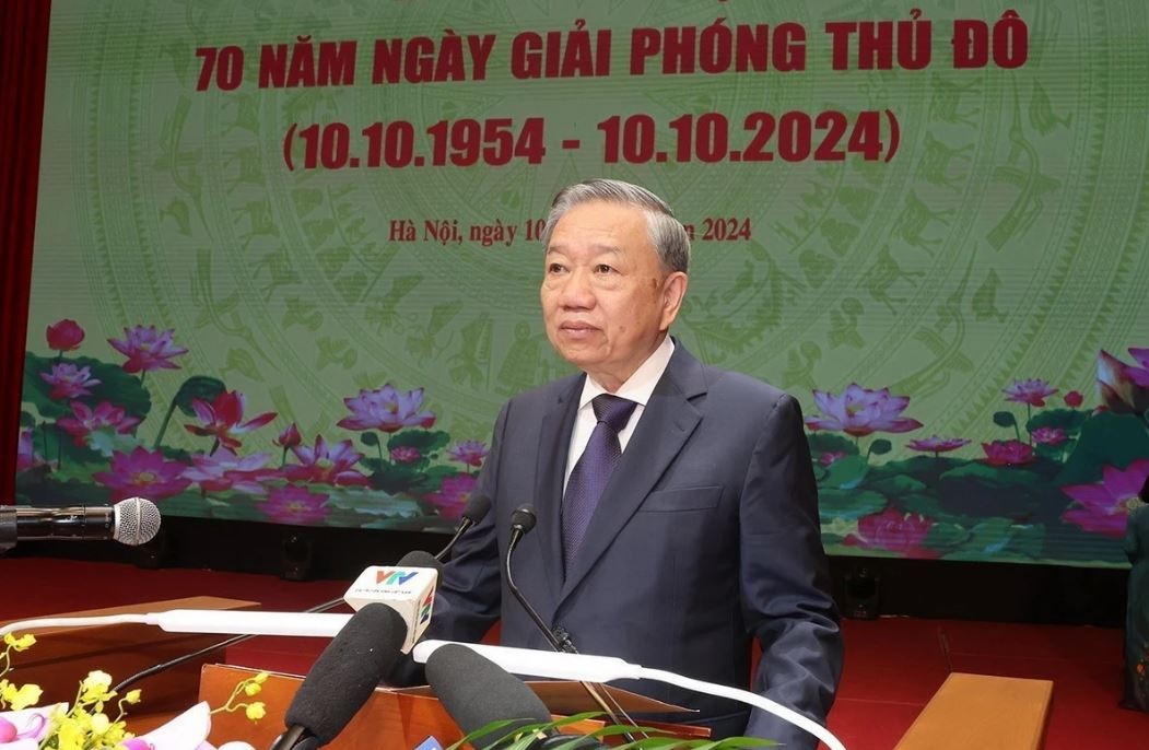 Dien van cua Tong Bi thu tai Le ky niem 70 nam Giai phong Thu do hinh anh