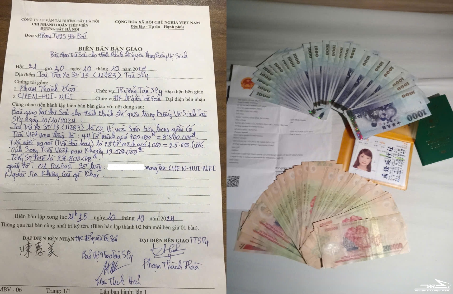 Khach nuoc ngoai quen nhieu ngoai te tren tau Ha Noi - Lao Cai hinh anh