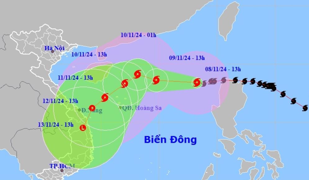 Cuong do cua bao Yinxing tren Bien Dong hinh anh
