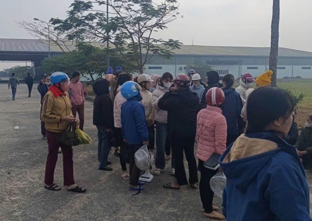 Cong nhan o Thanh Hoa ngung viec de doi quyen loi hinh anh