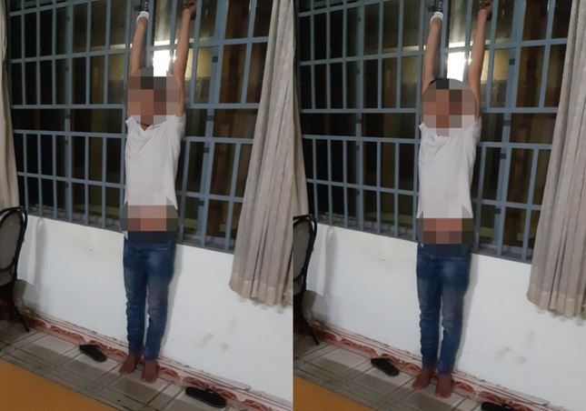 Truy to cuu can bo cong an dung cong tay treo nguoi pham toi len cao hinh anh