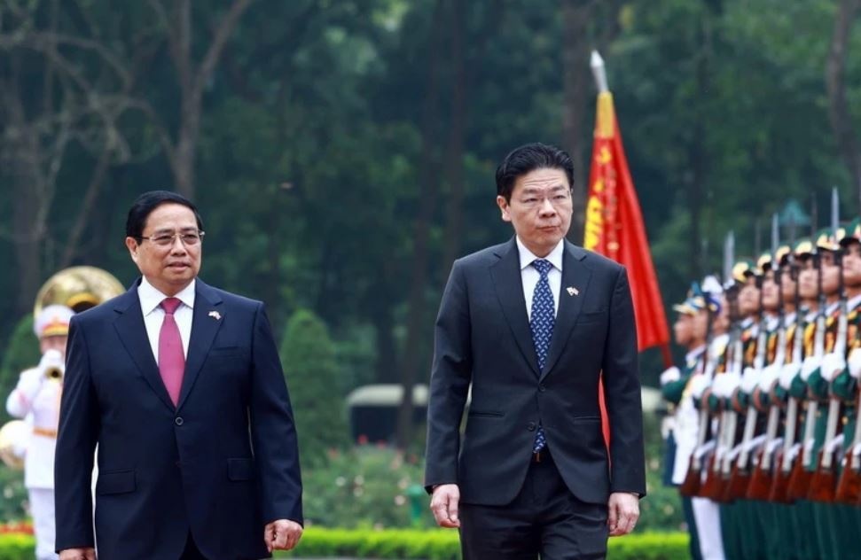 Thu tuong Pham Minh Chinh chu tri le don Thu tuong Singapore hinh anh