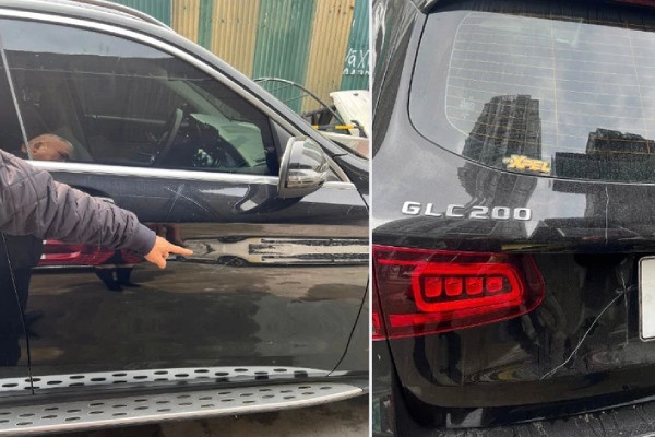 Dieu tra vu oto Mercedes bi cao xuoc, dap kinh lai khi do tren via he hinh anh