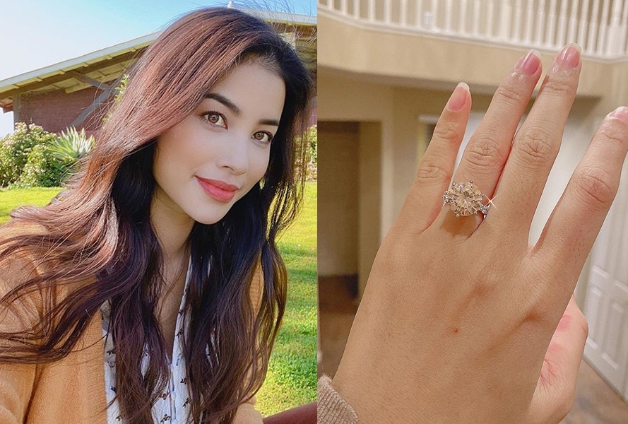 Pham Huong duoc tang nhan kim cuong ngay Valentine hinh anh