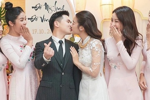 Hoa hau Do My Linh hon doanh nhan Do Vinh Quang trong le an hoi hinh anh