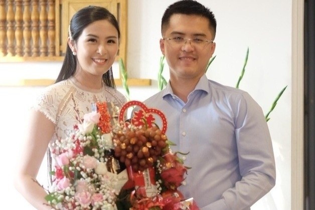 Hoa hau Ngoc Han cuoi hinh anh