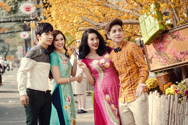 Truong Nhi, Lan Ngoc dien ao dai quan jeans don xuan hinh anh