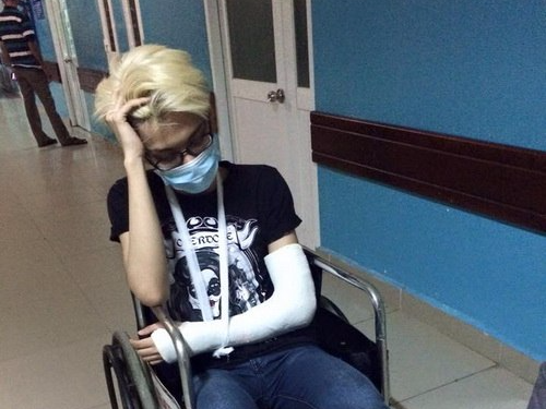 Sao Viet gap tai nan giao thong nghiem trong hinh anh