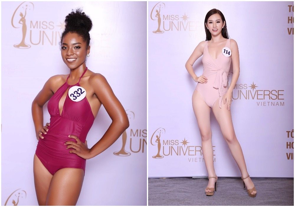 Thi sinh Hoa hau Hoan vu Viet Nam lo dui to, chan ngan khi dien bikini hinh anh