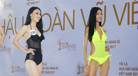 Hoang Thuy dien bikini noi bat o Hoa hau Hoan vu Viet Nam hinh anh