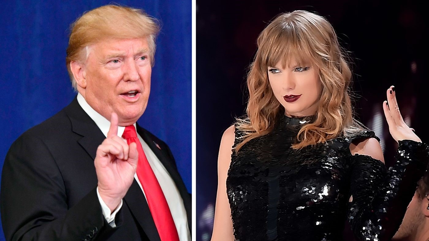 Tong thong Trump vui ve nghe 'Blank Space' cua Taylor Swift khi lai xe hinh anh