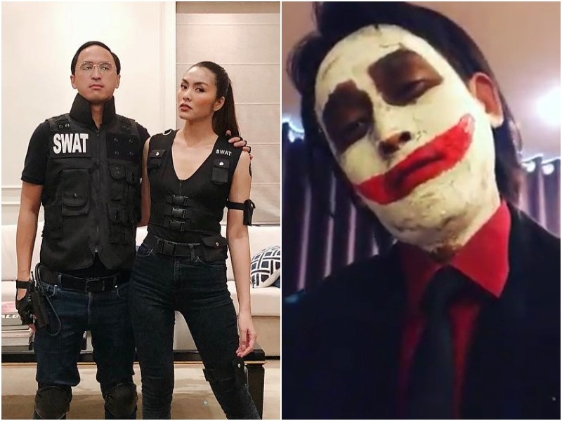 Vo chong Tang Thanh Ha va dan sao Viet hoa trang Halloween hinh anh