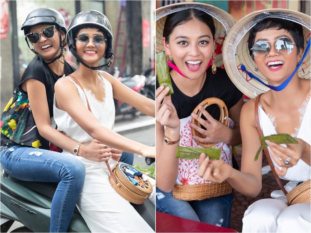 H'Hen Nie cho Hoa hau Nhat bang xe may, an bun rieu o cho Ben Thanh hinh anh