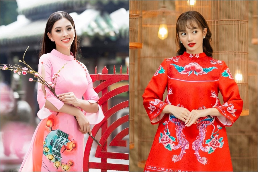 Dan my nhan Viet dong loat dien ao dai don Tet hinh anh