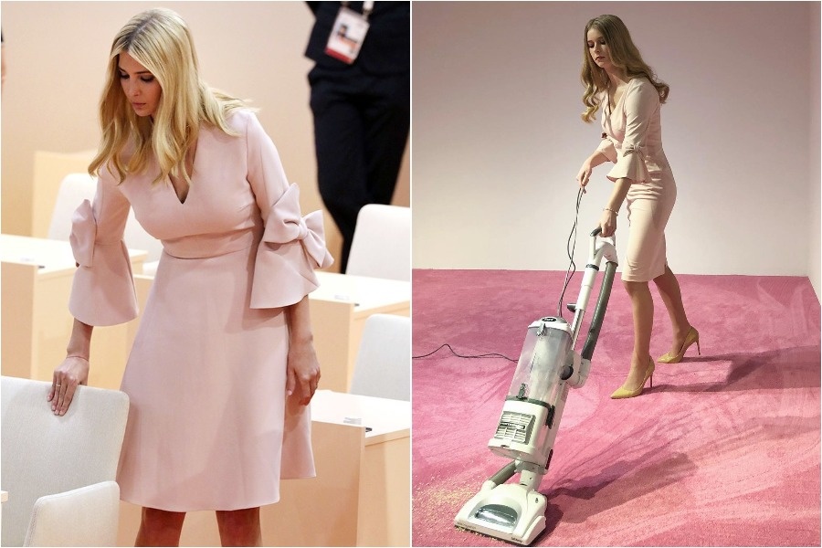 Ivanka Trump buc xuc vi bi nhai hinh tuong, bien thanh co hut bui hinh anh